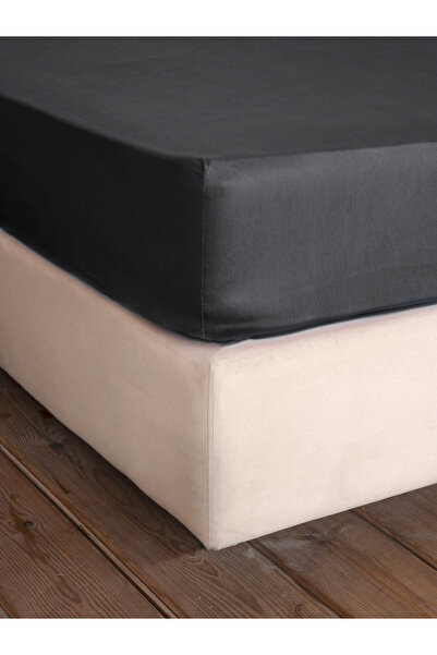 Nima Home Σεντόνι Υπέρδιπλο με Λάστιχο Superior Satin - Black