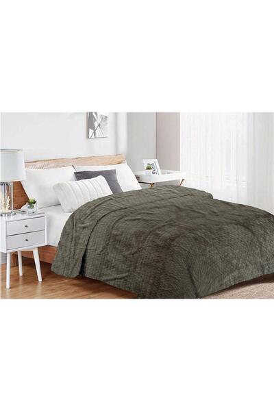 Dimcol Κουβέρτα Coral Fleece Jacquard Brick 07 160X220 Olive 100% Polyester