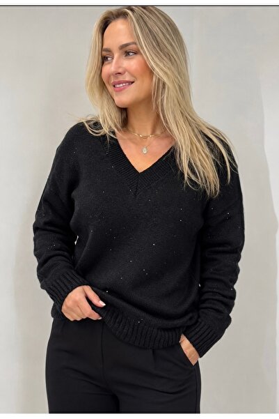 STECCA Knitwear V Yk Sequin Sweater