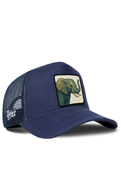 BlackBörk Elephant Logo Cordura Navy Blue Trucker Hat