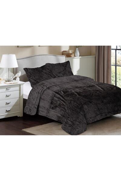 Dimcol Κουβέρτα Coral Fleece Solid 08 160X220 Grey-Black 100% Polyester