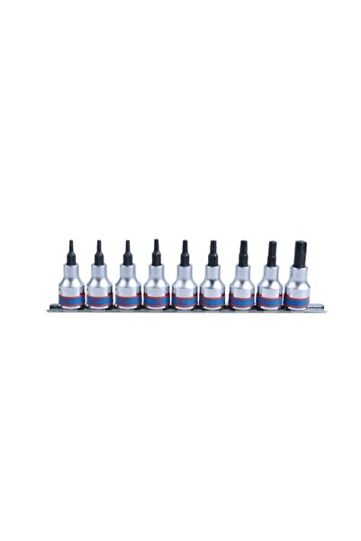 King Tony Set de chei tubulare TORX 3/8'' 9 piese T10-T50 RAIL - KY3109PR8