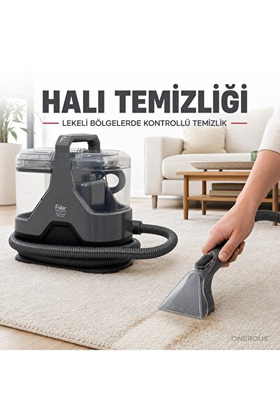 Fakir Vakumlu Halı ve Koltuk Temizleme Makinesi, 1.300 ml Temiz Su Haznesi, Ayrı Kirli Su Tankı + Tiftik Cihazı