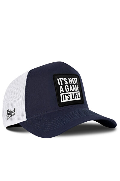 BlackBörk It's Not a Game It's Life Logo Navy Blue-White Trucker Hat