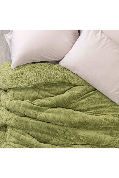 Borea Κουβέρτα Sherpa Callista Υπέρδιπλη Λαδί 220 x 240 cm