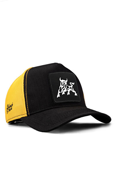 BlackBörk Bull Logo Cordura Black-Yellow Trucker Hat