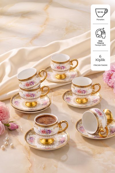 Emsan Demet 6 Kişilik Kahve Fincan Takımı 90 ml