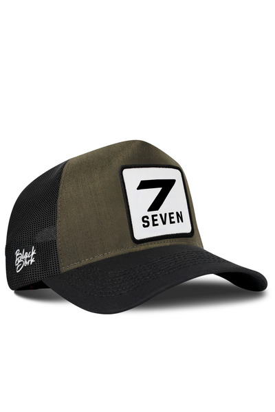 BlackBörk Size 7 Cordura Black-Khaki Trucker Hat with Logo