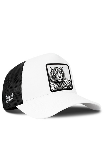 BlackBörk Bengal Tiger Logo White-Black Trucker Hat
