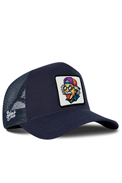BlackBörk Einstein Logo Navy Blue Trucker Hat