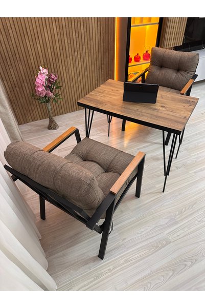 HouseART Metal Balkon ve Bahçe Oturma Takımı – 2 Tekli Koltuk + Masa Set İçeriği