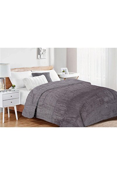 Dimcol Κουβέρτα Coral Fleece Jacquard Brick 06 160X220 Grey 100% Polyester