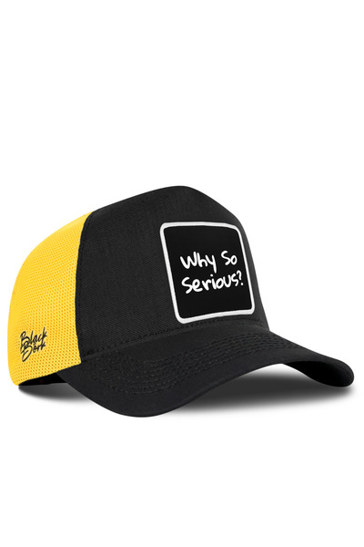 BlackBörk Why so Serious Logo Cordura Black-Yellow Trucker Hat
