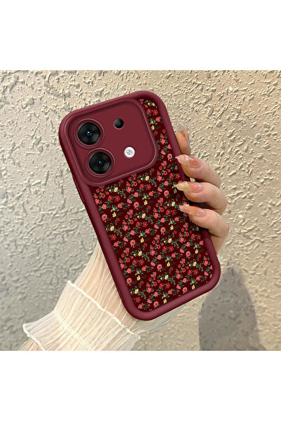 PATTERNOVA infinix Zero 30 5G Uyumlu Retro Tam Desen Küçük Çiçek Baskılı Sili...