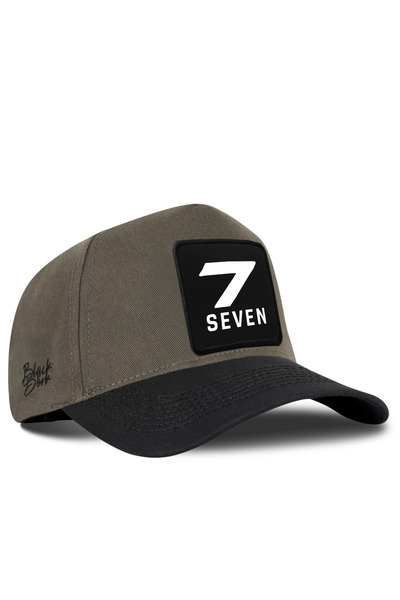 BlackBörk Number 7 Logo Black-Khaki Baseball Premium Cap
