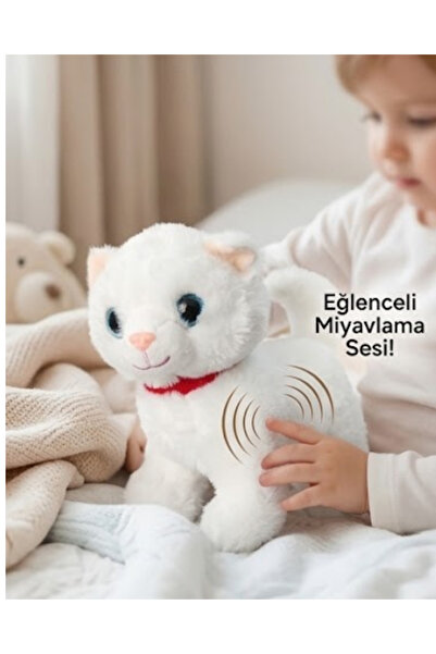 LRS STORE Meowing Plush Cat 30 cm – Cute Sound Toy Cat That Makes Sounds When...