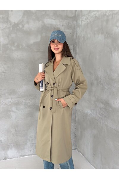 vesantia Women's Lined 6-Button Long Trench Coat