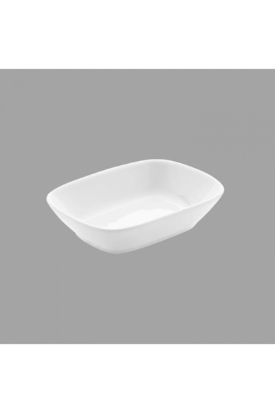 Güral Porselen Kare Beyaz Kayık 6 Adet 14 cm