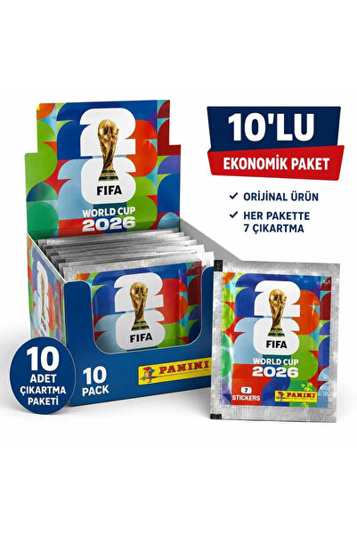 Panini FIFA World Cup 2026 Resmi Sticker Paketi – 10 Paket ORJİNAL
