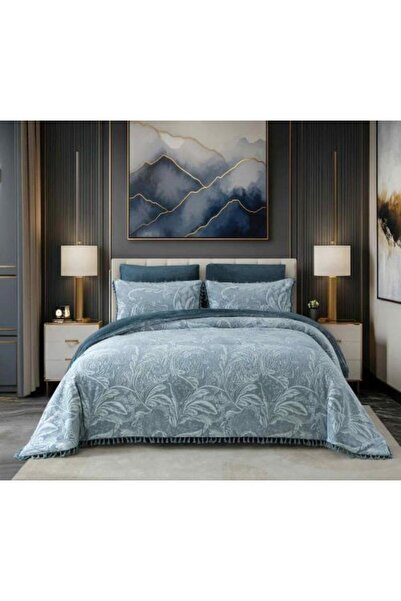 Alhabib bedding Najd Winter Jacquard Fur Bedspread Dark Grey