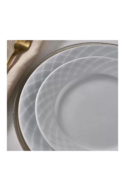 Güral Porselen Alfa Düz Beyaz Tabak 20 cm 6'lı