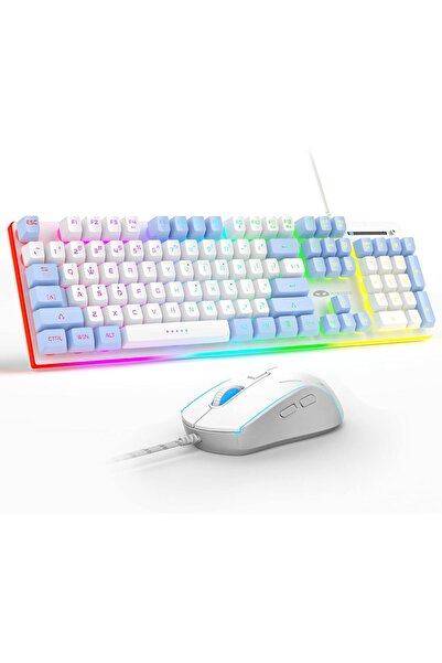 MageGee GT838 Gaming Keyboard and Mouse Combo, 104 Keys RGB Backlit Quiet Wir...