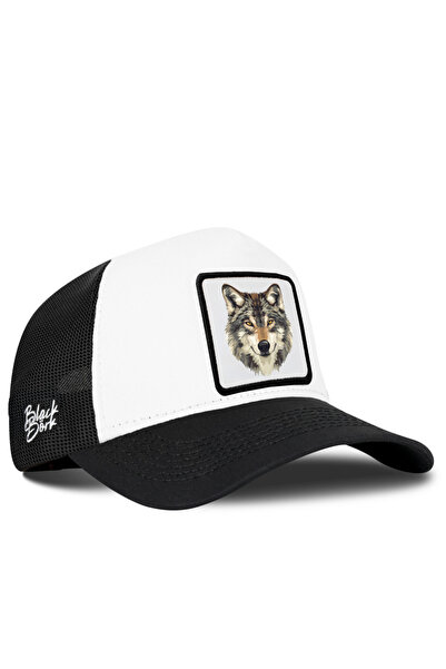 BlackBörk Wolf Logo Black-White Trucker Hat