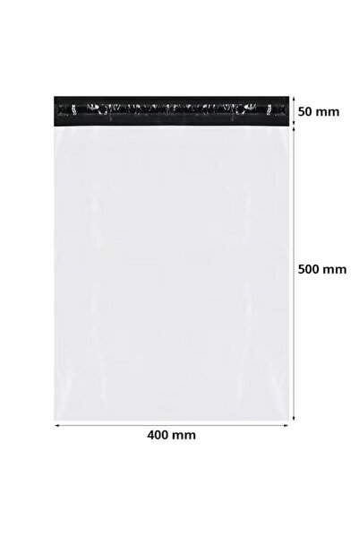 INATECH Set 100 Buc Pungi Curierat 400 x 500 + 50 mm, 50 microni, Autoadezive...