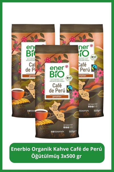 enerBio Organik Kahve Cafe De Peru Öğütülmüş 3x500 gr