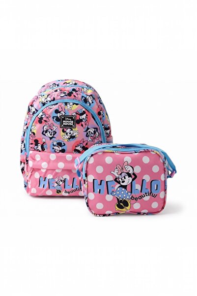 Minnie Mouse Ortaokul İlkokul Çantası Beslenmeli Sırt Çantası