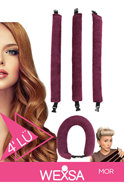 WEXSA 4-Piece Velvet Hair Styling Hair Curler Heatless Hair Curl Styler Curle...