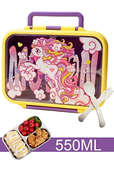 GGEROU Kids Lunch Box 304 Stainless Steel Bento Box with 3 Compartments Leak-...