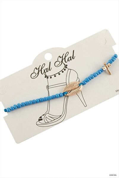 Generic Brand Stbrycel Roz Colorful Sea Shell Beads (180456) Anklet Blue