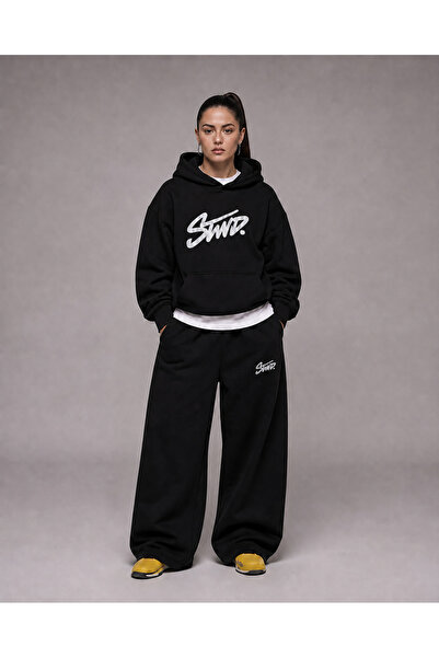 PENTHİLUS Kadın Büyük Beden Baskılı 3 İplik Oversize Kapüşonlu Sweatshirt ve ...