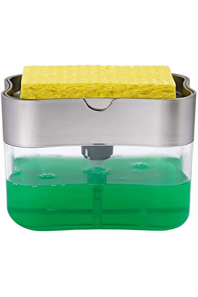 Zamo Dozator de detergent 2-în-1 cu suport pentru burete, 380 ml, 1 bucată
