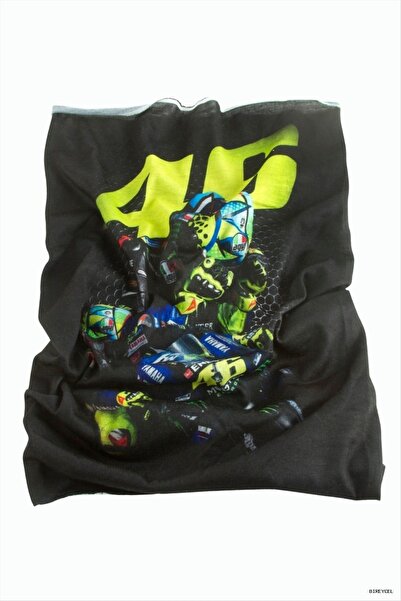 ZERO LAND Stbrycel Baff with Biker Flag Pattern (122436) Neck Gaiter Black