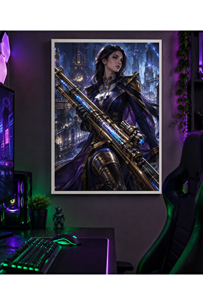 Miutic Print Studio Tablou Gaming League of Legends – Caitlyn, Șeriful Viitor...