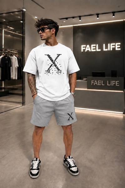 FAEL LİFE Unisex Comfortable Clothing T-Shirt and Sweatpants X Printed Set
