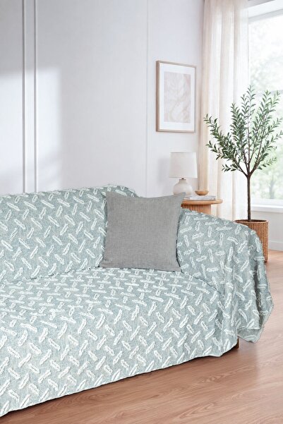 Latuda Home Nesta Pamuklu Punch Dokulu Kaymaz Koltuk Örtüsü 180x220 cm , Mavi