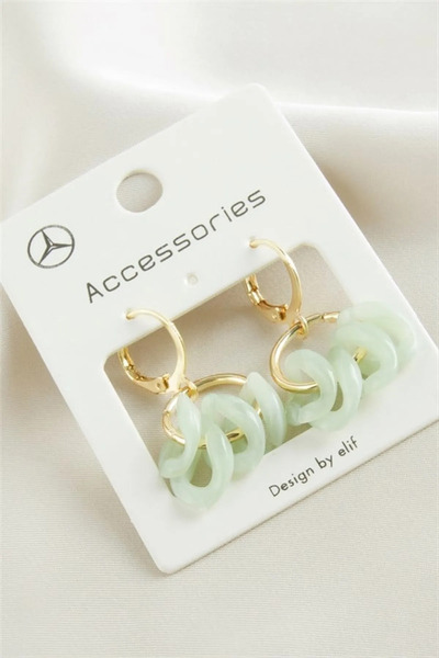 Generic Brand Plastic Chain Earrings - Blue