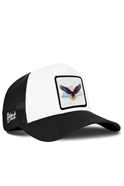 BlackBörk Black-White Trucker Hat with Eagle Logo