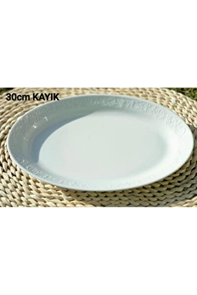 Güral Porselen Beyaz Kayık Tabak 30 cm