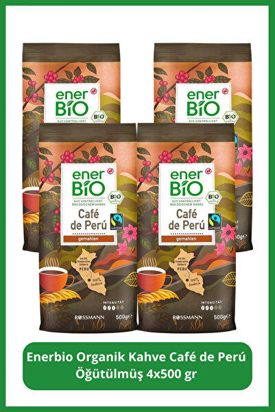 enerBio Organik Kahve Cafe De Peru Öğütülmüş 4x500 gr
