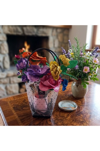 Generic Brand Aranjament floral decorativ din spumă strălucitoare (Foamiran) ...
