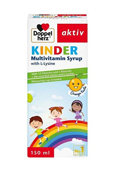 Gena Doppelherz Kinder Multivitamin Syrup with L-Lysine, Orange Flavor, 150ml