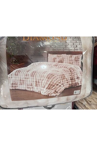 YÜNTEKS Merinos Diamond Fur Bubble Pattern Comforter Set, Double Comforter Set (220X240)