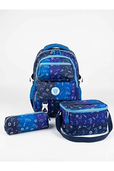 öykümgaleria Boy's 3-Piece Elementary School Bag, Lunch Box and Pencil Case Set
