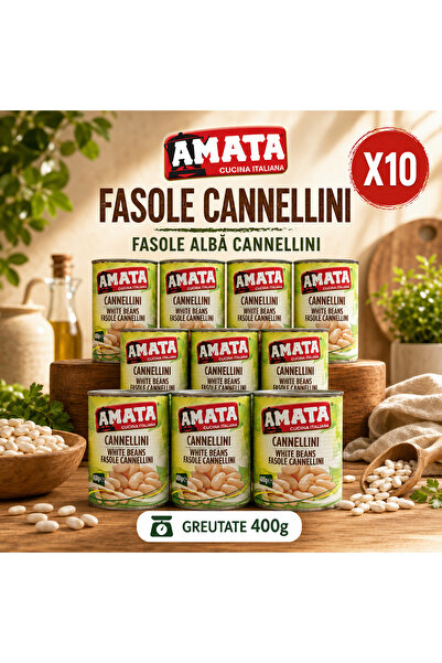 Amata White Cannellini Amata Beans, Set 10 X 400 g