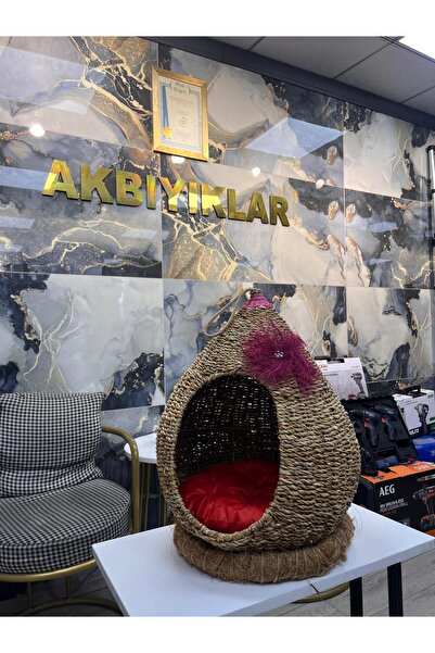 DEKORATİF KEDİ YUVASI EL YAPIMI 60*40 CM MİNDERLİ