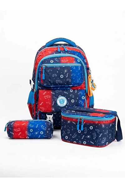 öykümgaleria Boy's 3-Piece Elementary School Bag, Lunch Box and Pencil Case Set